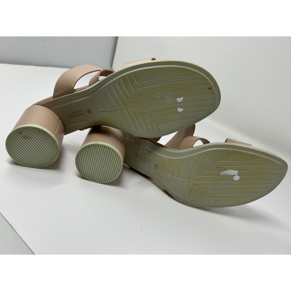 ECCO Shape 35 Women Block Sandal Nude Beige Leather Multi Strap Slide EU 40 US 9 - Picture 8 of 9